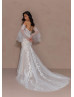 Ivory Embroidered Lace Tulle Enchanting Wedding Dress With Nude Lining